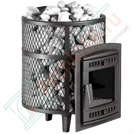 Печь банная "Атмосфера М" короткий топливный тоннель сетка (ProMetall)