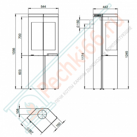 Печь-камин QUADRO 3 (Nordpeis)