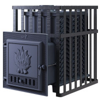 Чугунная печь для бани Гефест GFS ЗК 18 в сетке (ТехноЛит)