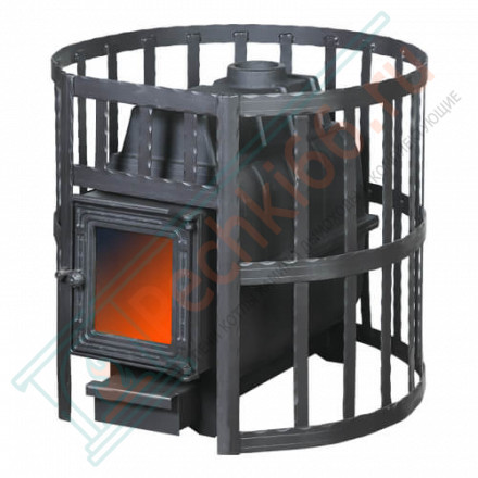 Чугунная печь для бани ПароВар 22 сетка-ковка К201, б/в (FireWay) до 24 м3