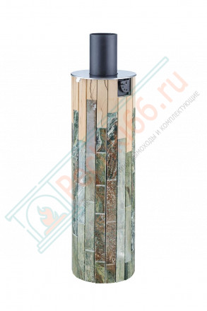 Дымоход с регистром Жадеит + Окаменевшее дерево, d-115, L=1000 мм (Feringer)