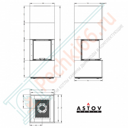 Печь-камин Aplit ПЗС 5357 (Астов)