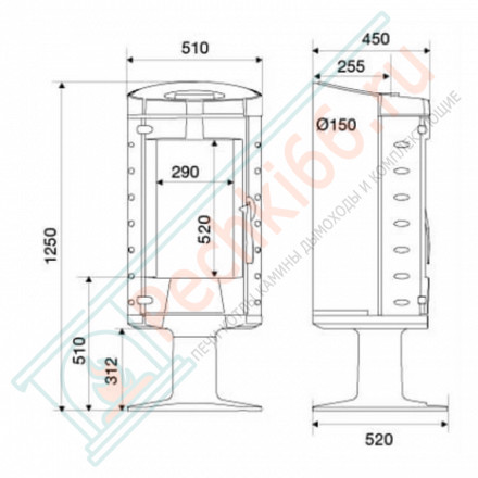 Чугунная печь-камин Canato (Supra) до 280 м3