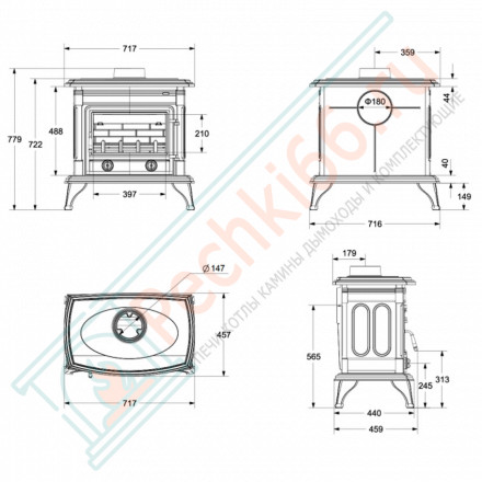 Печь-камин Cobra (FireBird) 13 кВт