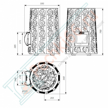 Печь для бани Violet Short Pro (Grill’D)