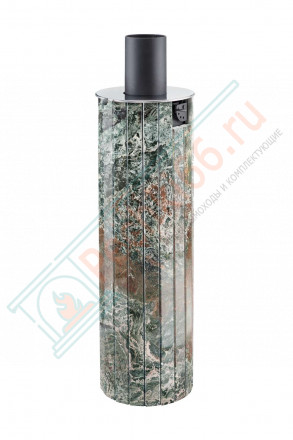 Дымоход с регистром Жадеит перенесённый рисунок, d-115, L=1000 мм (Feringer)