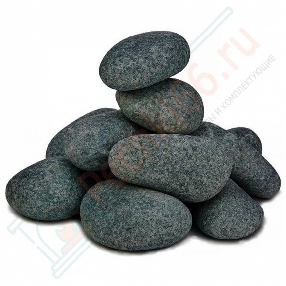 Камень для бани Пироксенит "Черный принц" шлифованный средний, 10 кг, м/р Хакасия (коробка), 10 кг в Омске