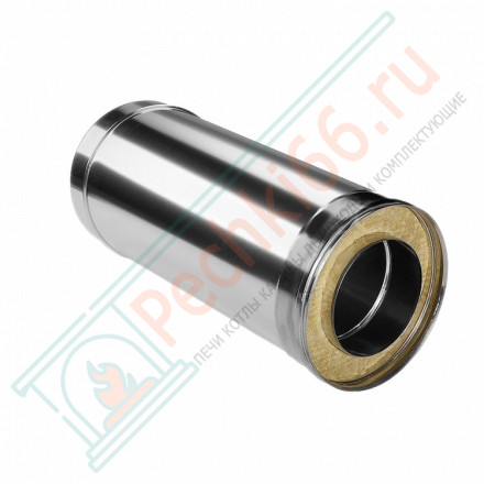 Сэндвич труба для дымохода L=500 (НЕРЖ-321/0,8-НЕРЖ-439/0,5) d-120/200 (Дымок-Lux)