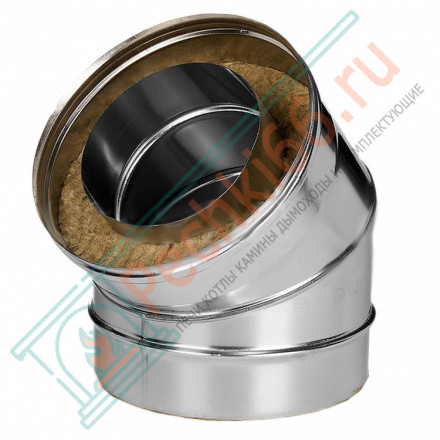 Отвод 45° с изол (НЕРЖ-321/0,5-НЕРЖ-439/0,5) d-150/230 (Дымок-Lux)